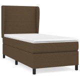 Cumpara ieftin Pat box spring cu saltea, maro inchis, 80x200 cm, textil