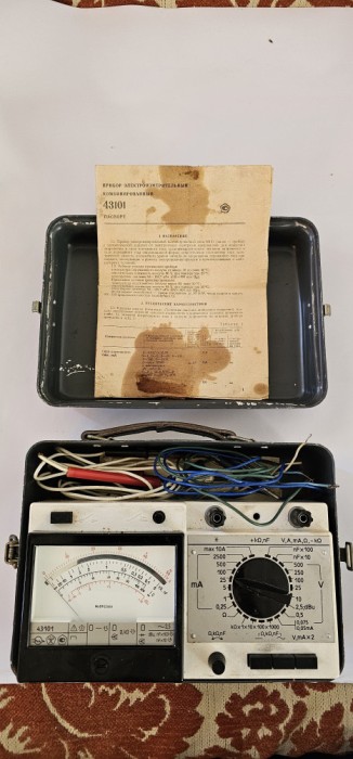 MULTIMETRU RUSESC 43101, IN CUITE CU SCHEMA SI CABLURI .