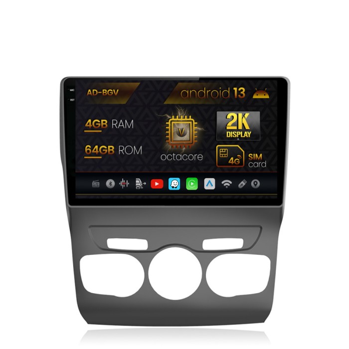 Navigatie Citroen C4L (2011-2016), Android 13, V-Octacore 4GB RAM + 64GB ROM, 10.36 Inch - AD-BGV10004+AD-BGRKIT342