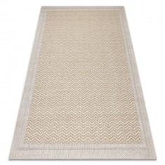 Covor ORIGI 3739 cremă / bej - Cadru, heringă șnur SISAL țesut plat, 78x150 cm
