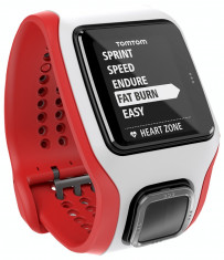 Ceas Sport Smart Watch TomTom Multi-Sport Cardio GPS (Alb cu Rosu) foto