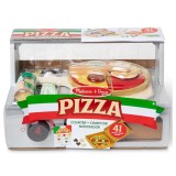 Set de joaca din lemn, Melissa &amp; Doug, Standul de Pizza cu cuptor, 41 piese, 6074890