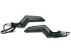 Set 2 Lampi Semnalizare Moto LED, 12V, 3 fire, filet M10, Lumina Alba Zi + Galbena