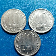 Moneda Romania 10 lei -1990,1991,1992