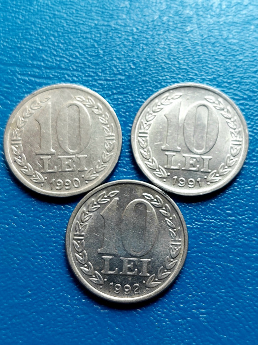 Moneda Romania 10 lei -1990,1991,1992