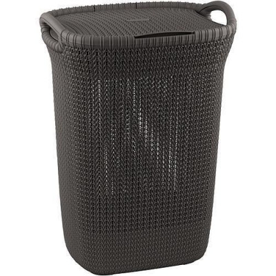 Cos rufe, 2 manere, capac, gri inchis, 57 L, 45x61x34 cm, Curver foto