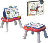 Tabla de desenat cu doua fete si jocuri de societate incluse WePro Store, partea magnetica pentru accesorii si cea neagra pentru scris cu creta, marke