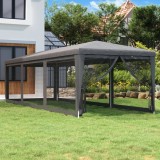 VidaXL Cort de petrecere cu 8 pereți din plasă, antracit, 3x9 m, HDPE