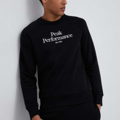 Peak Performance bluza barbati, culoarea negru, cu glugă, neted
