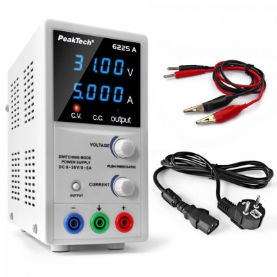 Sursa de alimentare, PEAKTECH, PKT-P6225A, LED, 1 canale, pentru testarea componentelor electronice, Control curent constant foto
