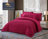 Cumpara ieftin Lenjerie pat cu pilota inclusa din catifea si blanita artificiala de iepure,cearceaf cu elastic,visinie- A1213