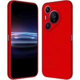 Husa de protectie, flippy, pentru huawei pura 70, liquid silicone, cu microfibra pe interior, protectie antisoc, compatibil incarcare wireless, rosu