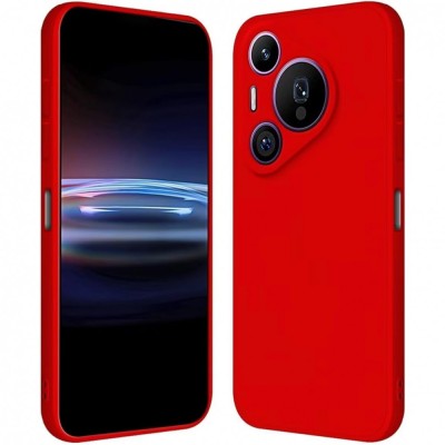 Husa de protectie, flippy, pentru huawei pura 70, liquid silicone, cu microfibra pe interior, protectie antisoc, compatibil incarcare wireless, rosu foto