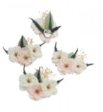 Cocarda cu floare de cires din Sapun si Flori Naturale Uscate - Alb-Roz, Eventissimi&reg;