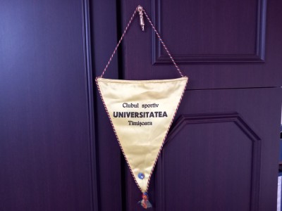 Fanion+insigna C S Universitatea Timisoara foto