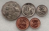 P1. Australia set lot 1+2+5+10+50 cents 1973 1975 1978 1979 aUNC / UNC **