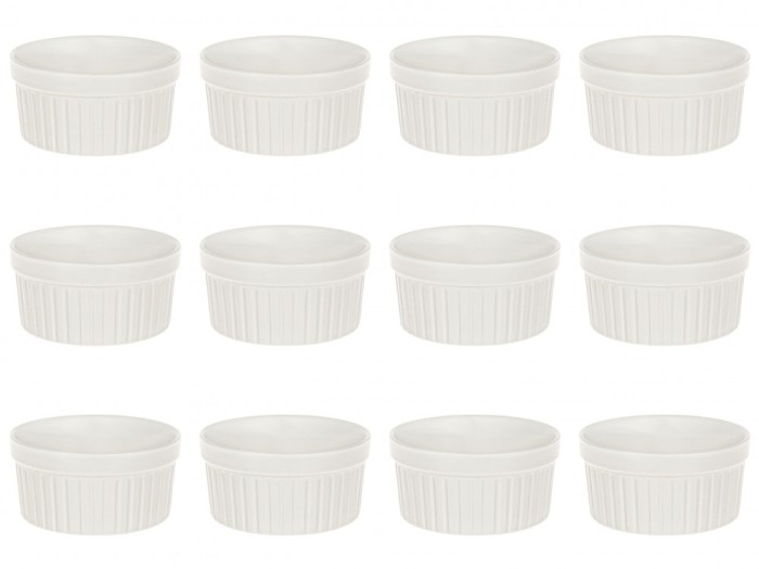 Set boluri, 12 piese, 175 ml, Ceramica, Ecru