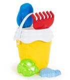 Galeata Mare pentru Nisip 6 Piese, Plastic Non-toxic, Set Jucarii Copii 3 Ani+, Fabricat in Ucraina, Multicolor