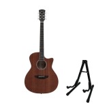 Cumpara ieftin Set stativ universal pliabil si chitara clasica din lemn 4/4, 95 cm, maro