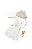 Salopeta cu palariuta TeddyBear, BabyCosy, 100% bumbac organic (Marime: 12-18 Luni)