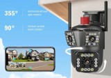Camera Tripla de Supraveghere Profesionala 4G, PTZ, TSS-JT3-4G, 2k ,cu 3 lentile