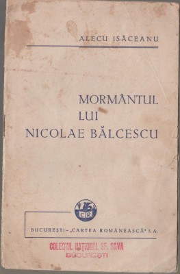 Alecu Isaceanu - Mormantul lui Nicolae Balcescu foto