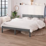 VidaXL Cadru de pat, gri, 120x200 cm, lemn masiv de pin