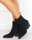 Botine din piele naturala tip ciocate negre 6350A 117