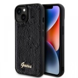 Guess Husa Sequin Script Logo iPhone 15 Negru