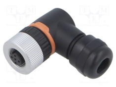 Conector LAPP M12 5 pini mamă 90&deg; IP67 pe cablu 60V