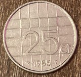 C50 - Moneda foarte veche - Olanda - 25 centi - 1985