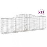 Cumpara ieftin Cosuri gabion arcuite 13 buc, 300x30x80/100 cm, fier galvanizat