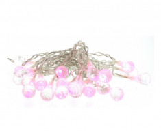 Ghirlanda luminoasa decorativa forma de picatura, 20 LED-uri roz, cablu transparent, Well, DECOL-ST/DP20P/TT-WL foto