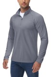 Tricou polar cu fermoar parțial pentru bărbați