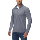 Tricou polar cu fermoar parțial pentru bărbați