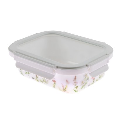 Caserola alimente, 0RC065-GL, sticla termica, dreptunghiulara, alb + multicolor, 0.68 L foto