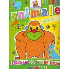 Animale de la zoo. Carte de colorat