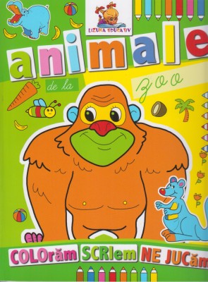 Animale de la zoo. Carte de colorat foto