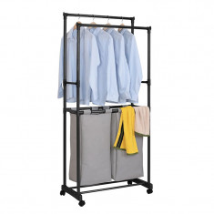 Dulap haine Stand with Shelves, 73.5 x 39 x 170 cm, suport umerase, 2 cosuri pentru rufe foto
