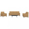 VidaXL Set de canapele cu perne/rulouri, 3 piese, maro, catifea 3278378