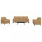 vidaXL Set de canapele cu perne/rulouri, 3 piese, maro, catifea 3278378