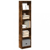 Gossi biblioteca, stejar fumuriu, 40x24x176 cm, lemn prelucrat