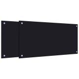 Cumpara ieftin Panou antistropi bucatarie 2 buc. negru 80x40cm sticla securiz.