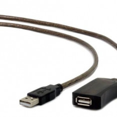 Cablu prelungitor activ GEMBIRD UAE-01-5M ,USB 2.0, 5m (Negru)