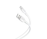 Cablu MicroUSB pentru incarcat si transfer date, XO-NB212, Alb