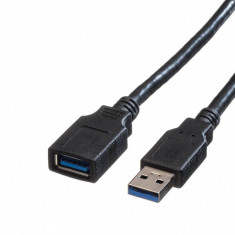 Cablu prelungitor USB 3.0 T-M 1.8m Negru, Roline 11.02.8978