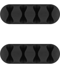 Organizator cabluri 4 sloturi negru set 2buc Goobay 70406