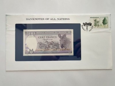 Rwanda - 100 Francs 1982 - In plic de prezentare foto