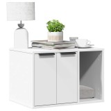 Cutie Litieră Pisici vidaXL Alb 60x40x40 cm Lemn Prelucrat - Mobilier Ascuns Multifuncțional