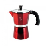 Espressor cafea pentru aragaz (Cafetiera) 6 cesti Burgundy Metallic Line Berlinger Haus